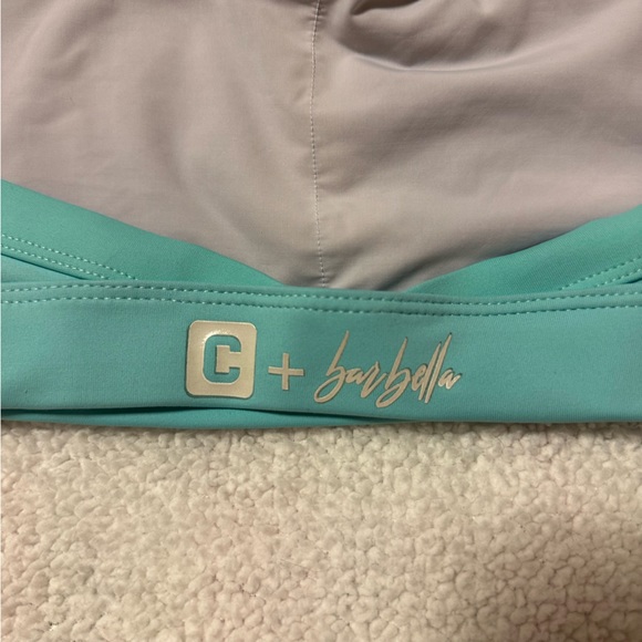 Barbella Box x Chestee “The Kandace” Sports Bra Turquoise Blue Cut Outs Swim - Picture 8 of 14